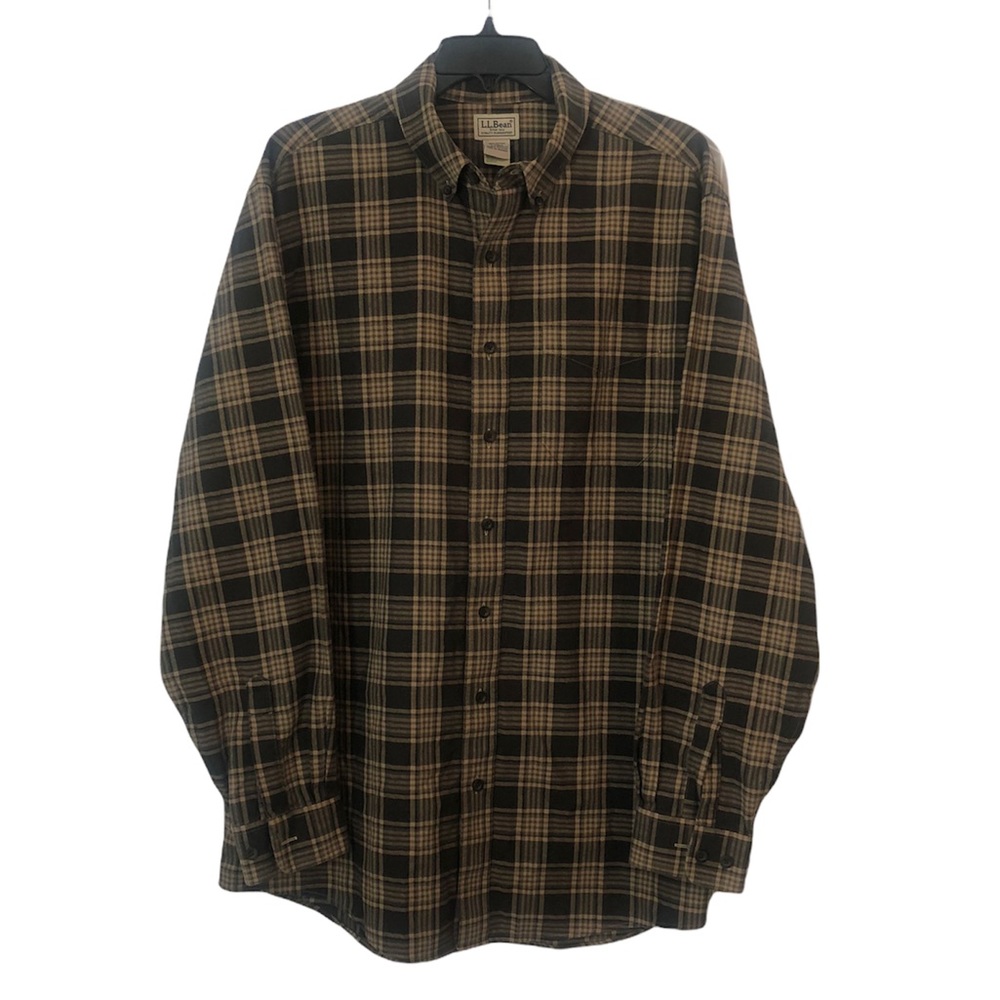 L.L. Bean Men’s Button Down Cotton Flannel Shirt Sz L TALL